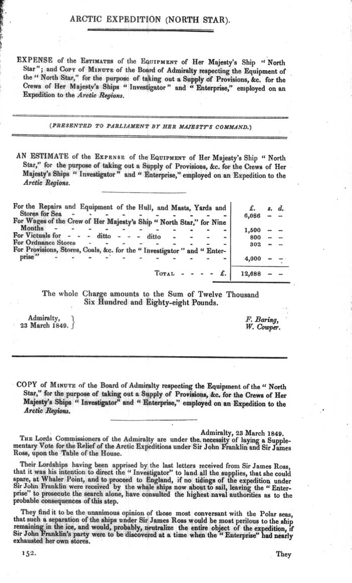 Arctic Blue Books: taylor 1849a, page 1