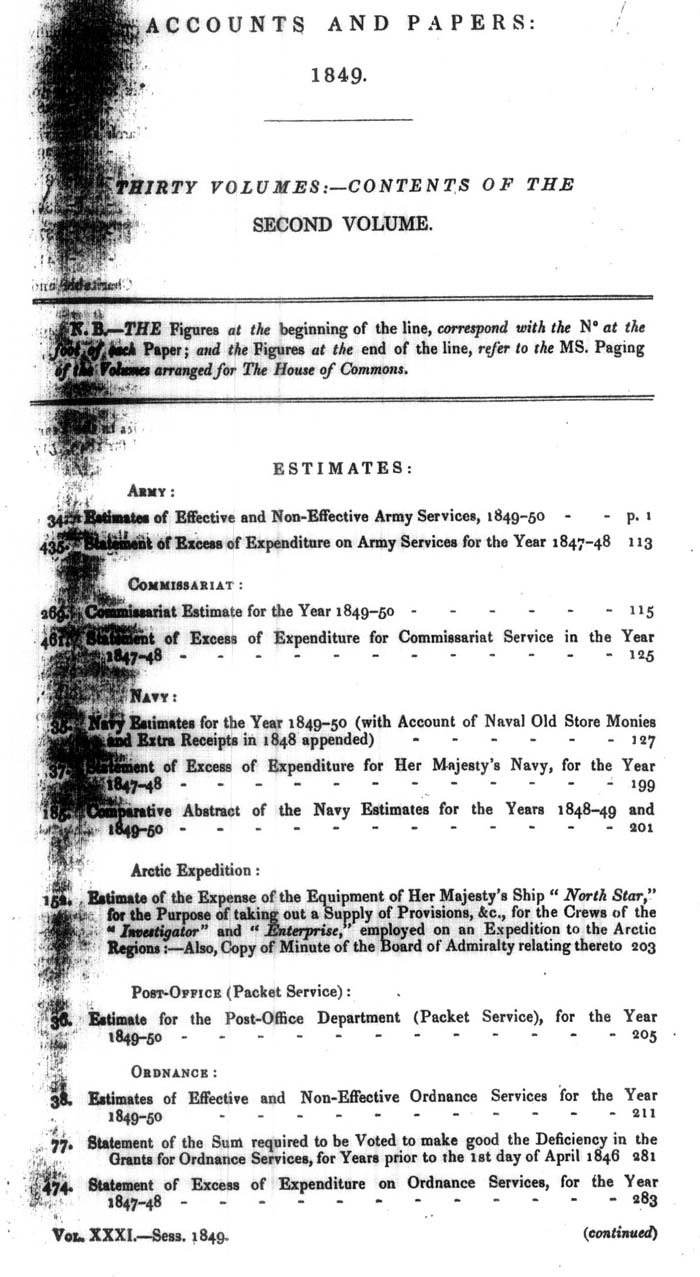 Arctic Blue Books: taylor 1849a, page ii