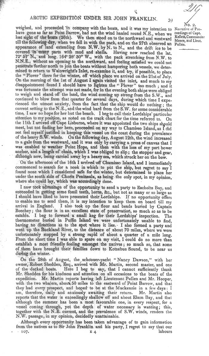 Arctic Blue Books: taylor 1850a, page 39