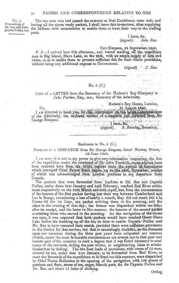 Arctic Blue Books: taylor 1851a, page 50