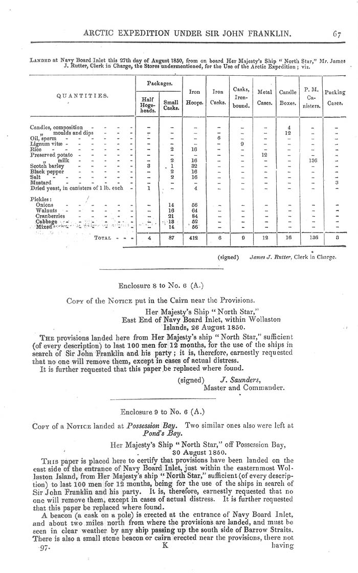 Arctic Blue Books: taylor 1851a, page 67