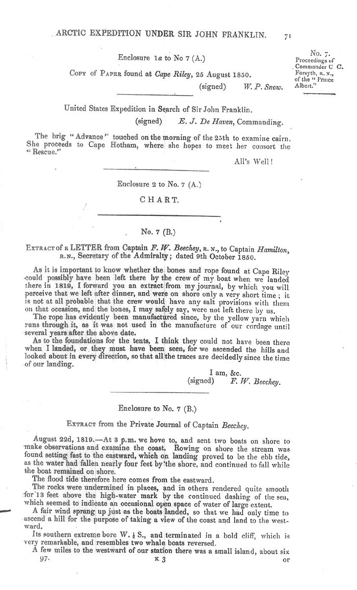 Arctic Blue Books: taylor 1851a, page 71