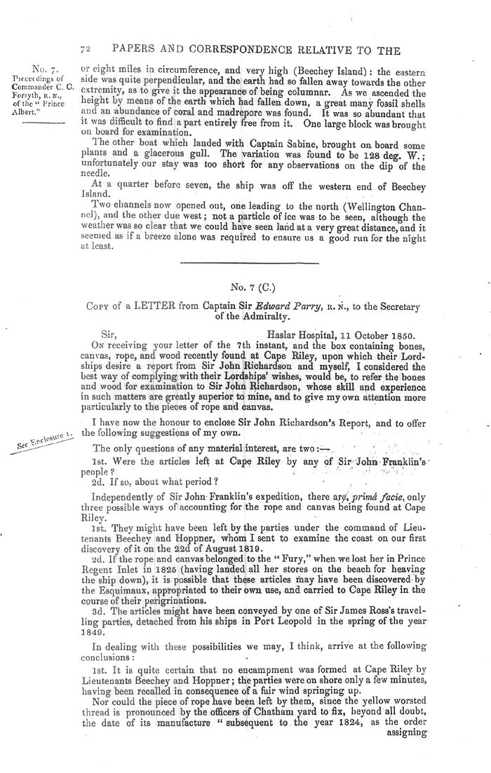 Arctic Blue Books: taylor 1851a, page 72