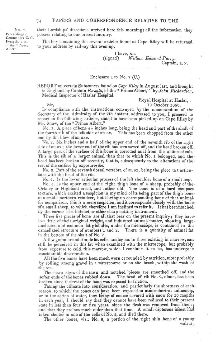 Arctic Blue Books: taylor 1851a, page 74