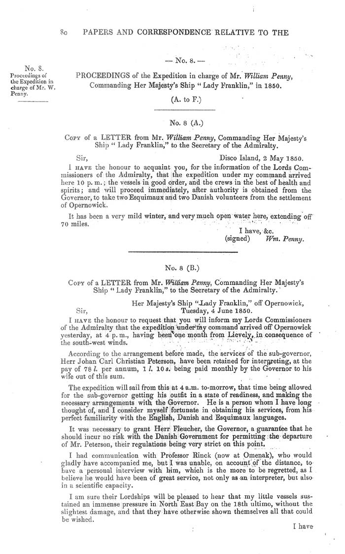 Arctic Blue Books: taylor 1851a, page 80