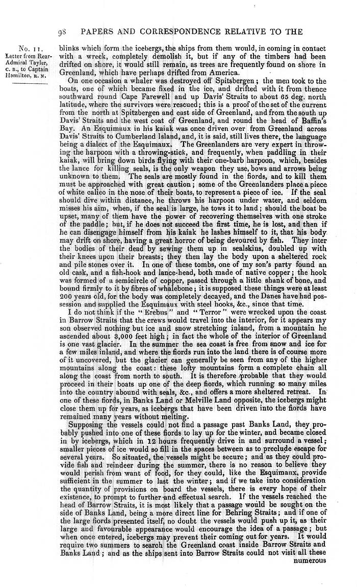 Arctic Blue Books: taylor 1851a, page 98