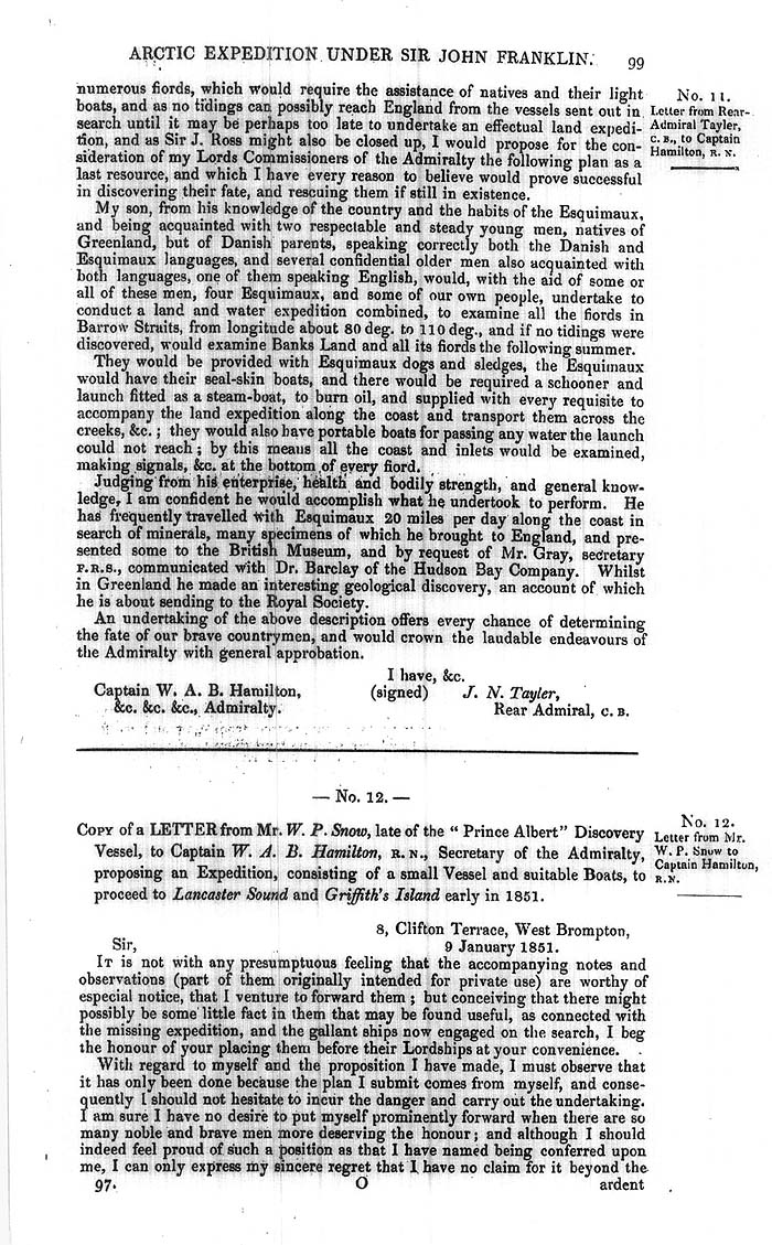 Arctic Blue Books: taylor 1851a, page 99