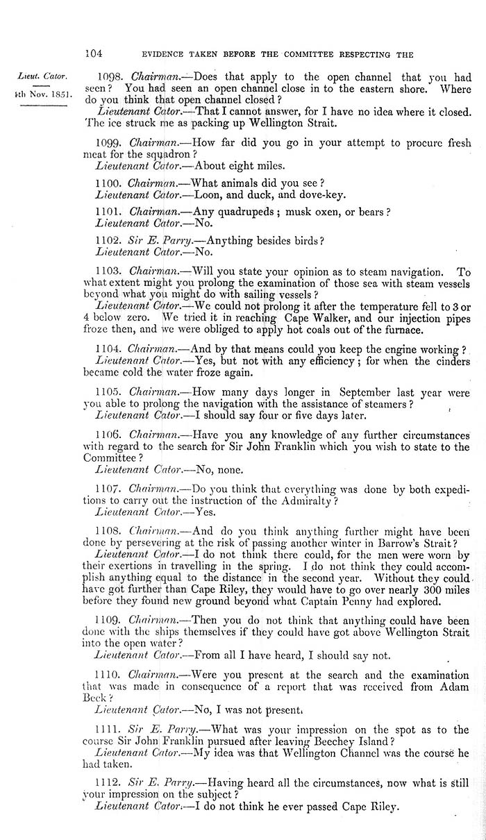 Arctic Blue Books: taylor 1852a, page 104