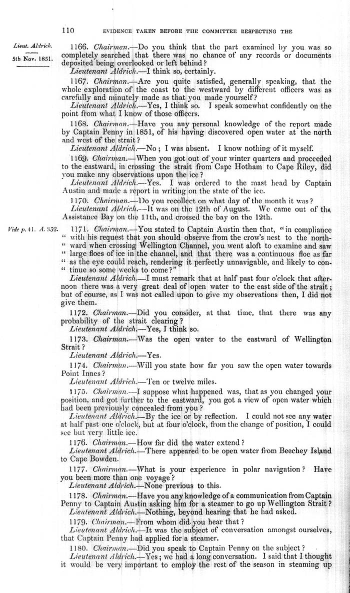 Arctic Blue Books: taylor 1852a, page 110