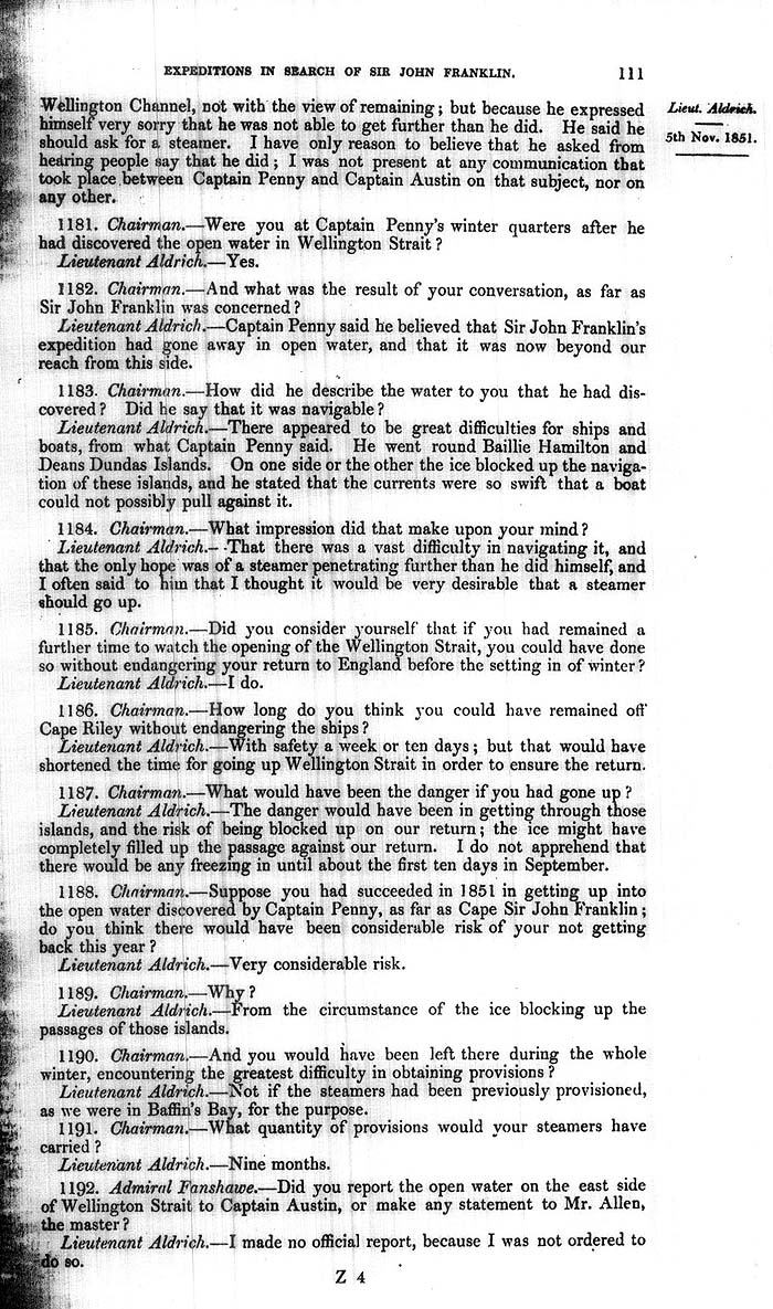 Arctic Blue Books: taylor 1852a, page 111