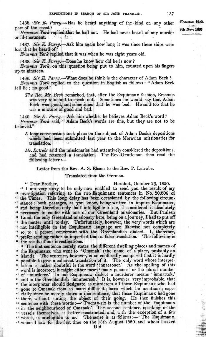 Arctic Blue Books: taylor 1852a, page 137