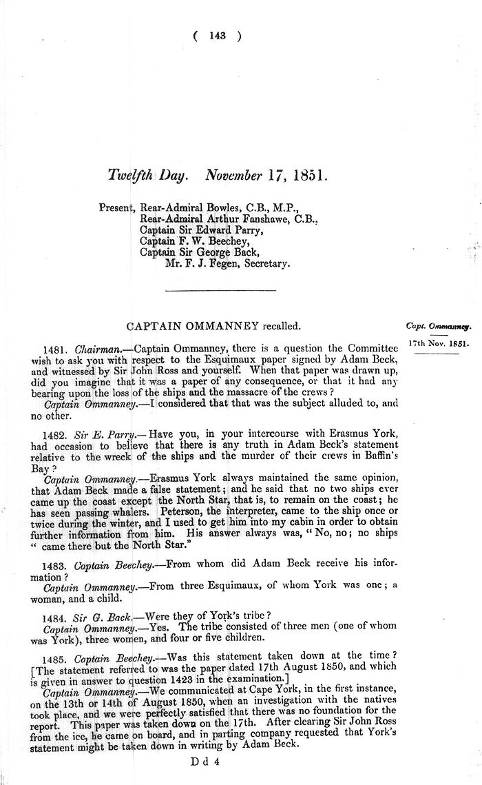 Arctic Blue Books: taylor 1852a, page 143