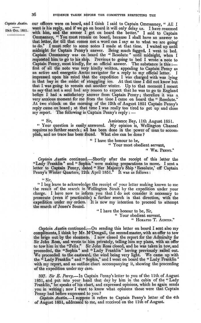 Arctic Blue Books: taylor 1852a, page 36