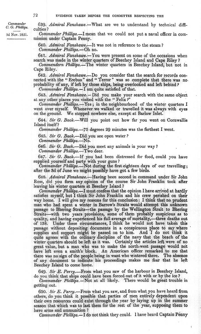 Arctic Blue Books: taylor 1852a, page 72