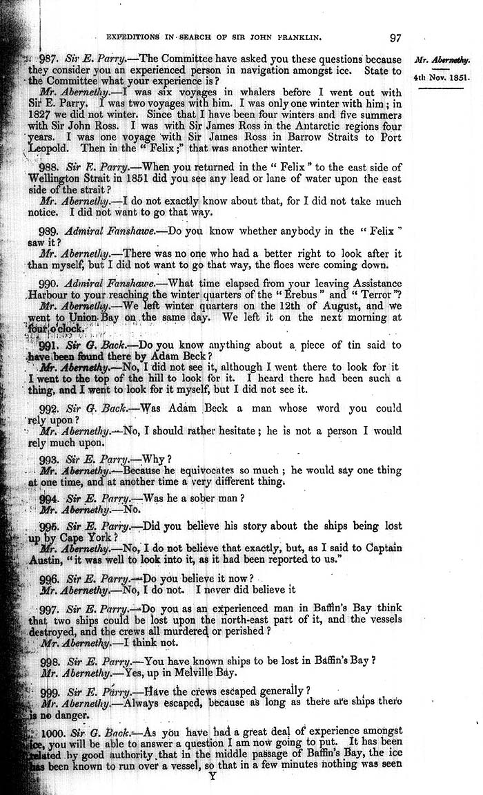 Arctic Blue Books: taylor 1852a, page 97