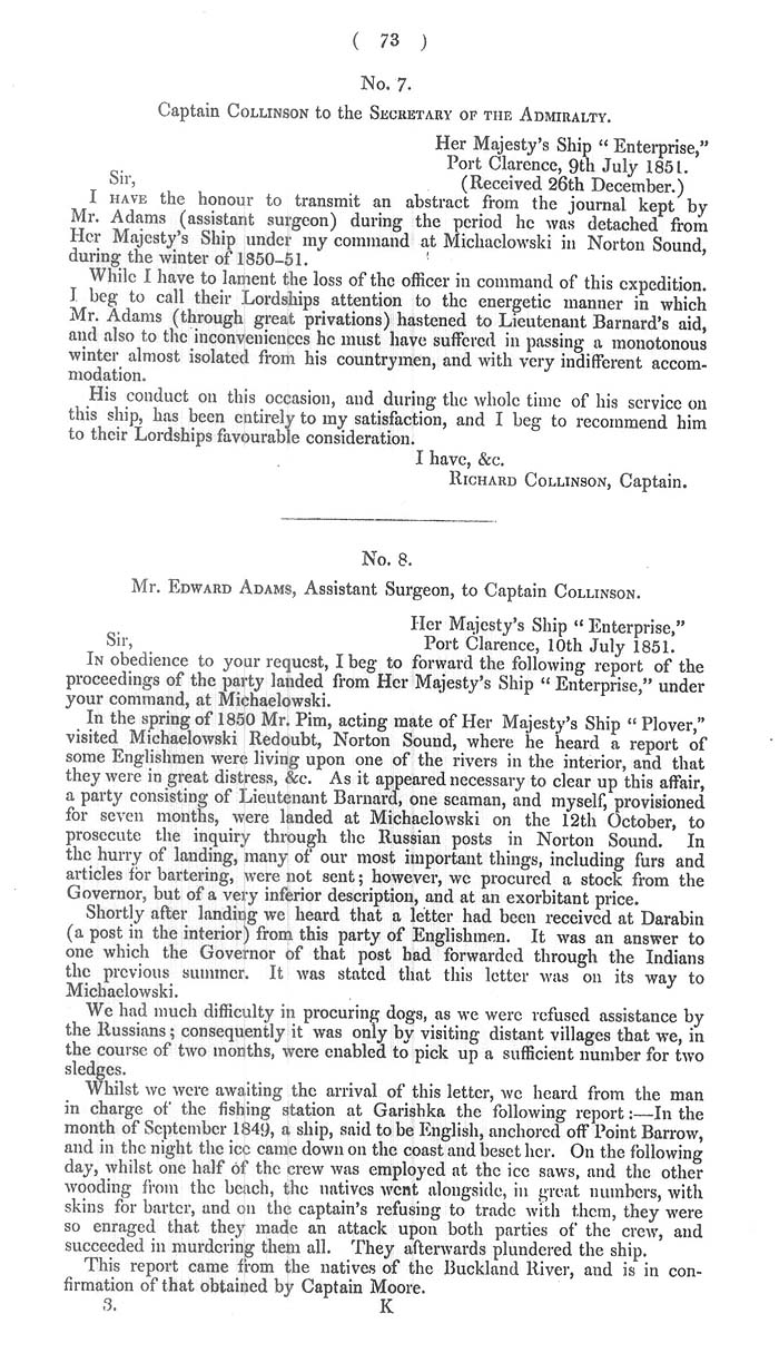Arctic Blue Books: taylor 1852c, page 73
