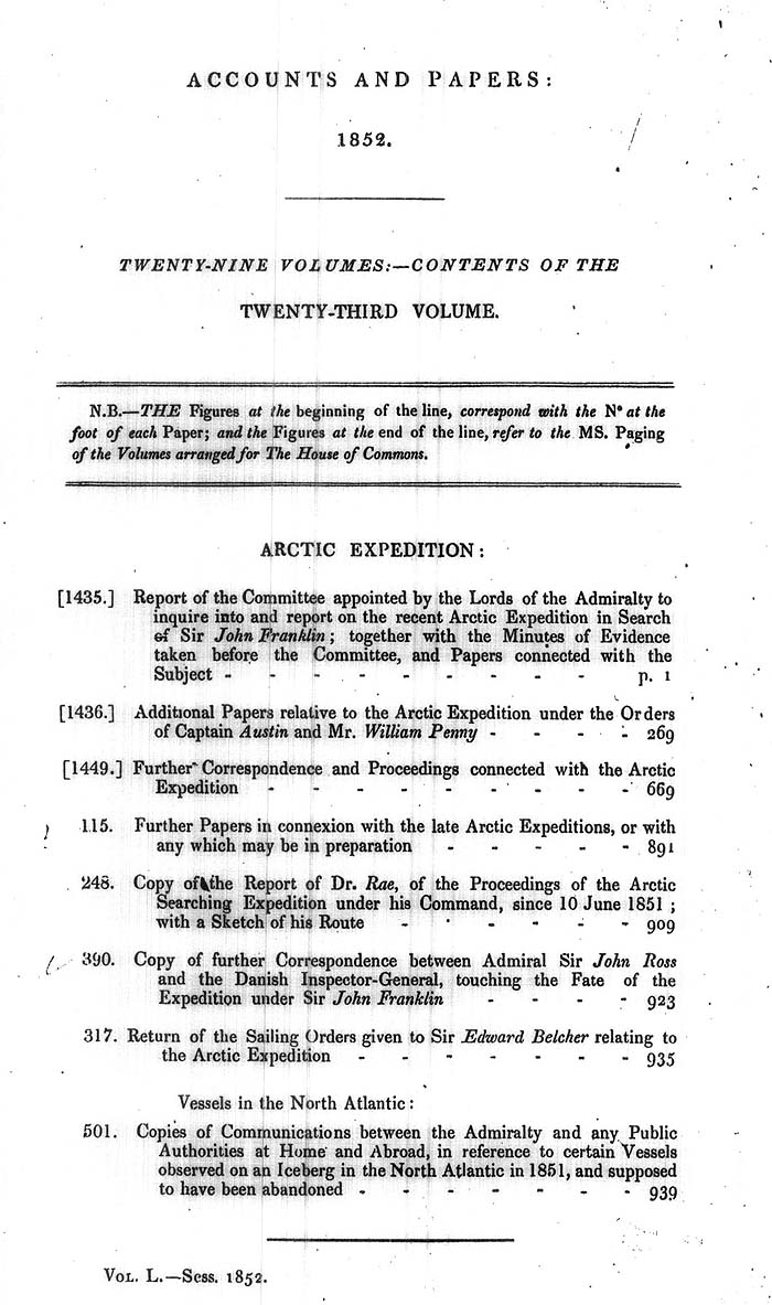 Arctic Blue Books: taylor 1852f, page ii