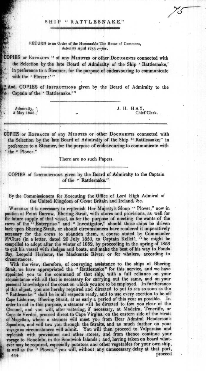 Arctic Blue Books: taylor 1853a, page 1