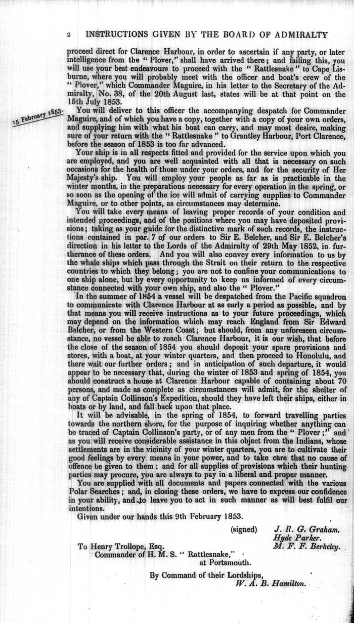 Arctic Blue Books: taylor 1853a, page 2