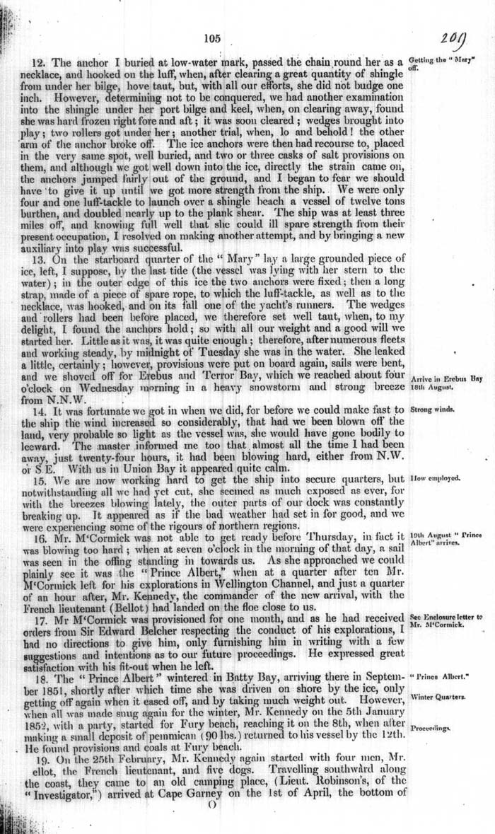 Arctic Blue Books: taylor 1854a, page 105