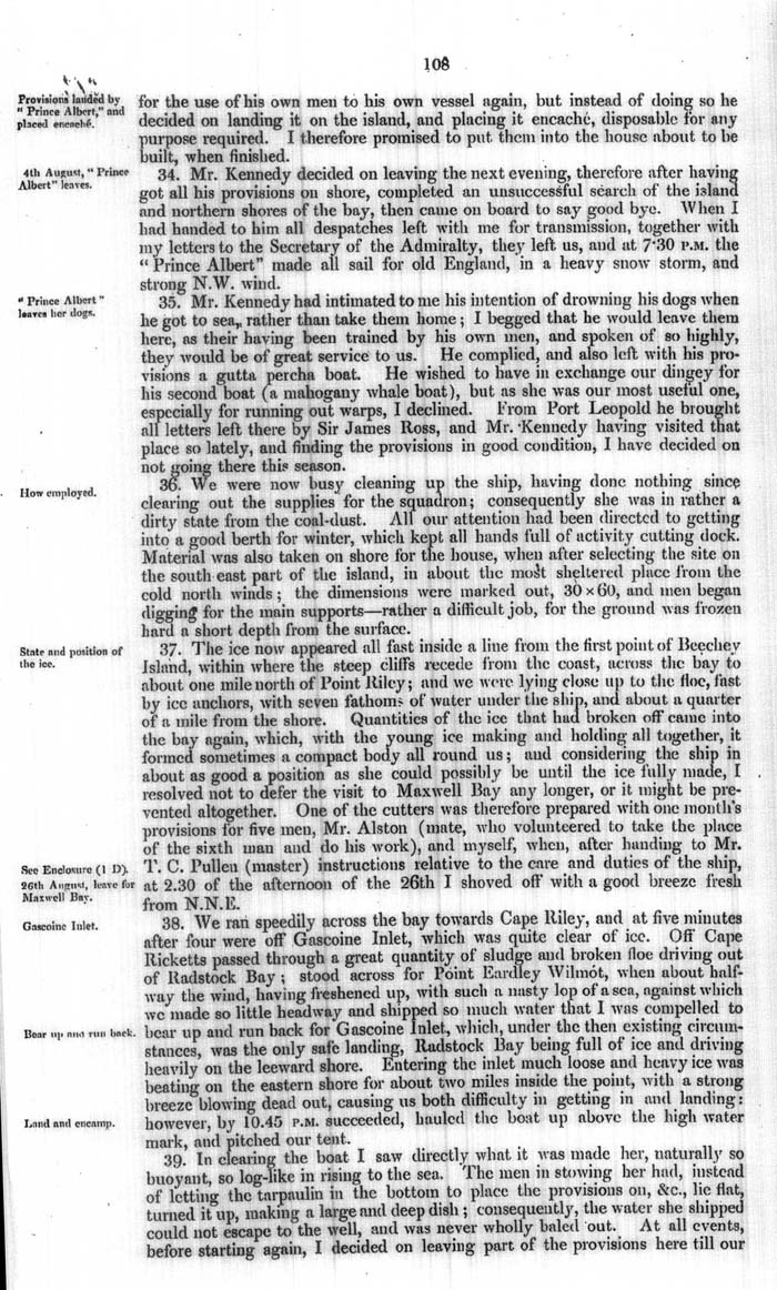 Arctic Blue Books: taylor 1854a, page 108