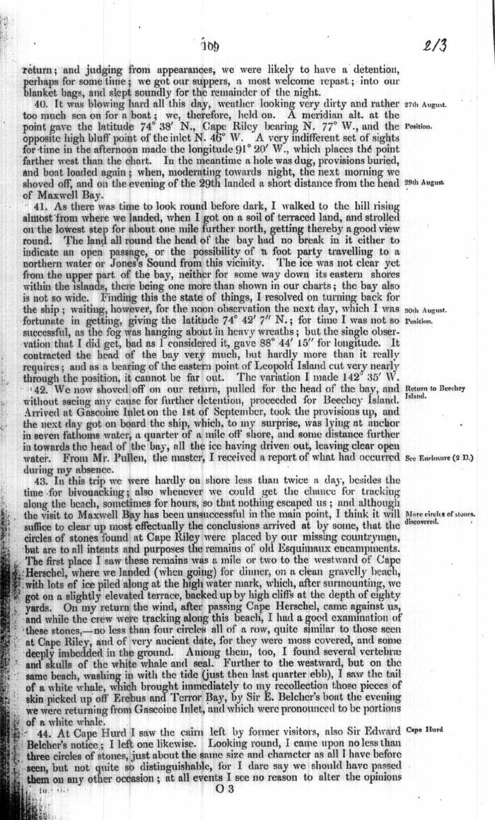 Arctic Blue Books: taylor 1854a, page 109