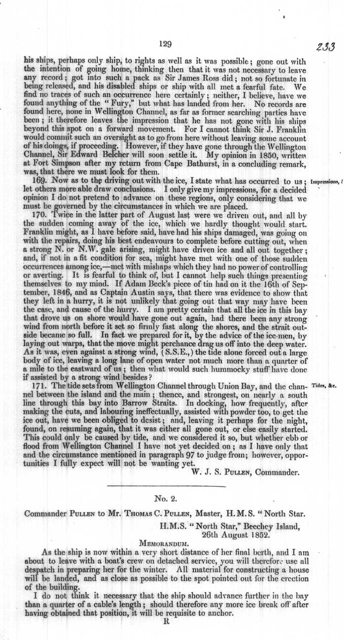 Arctic Blue Books: taylor 1854a, page 129