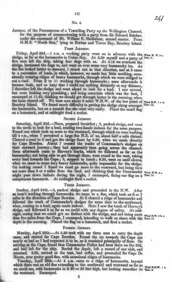 Arctic Blue Books: taylor 1854a, page 137