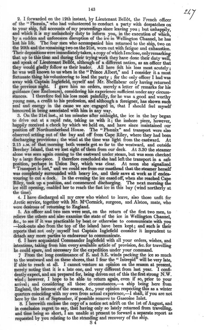 Arctic Blue Books: taylor 1854a, page 143