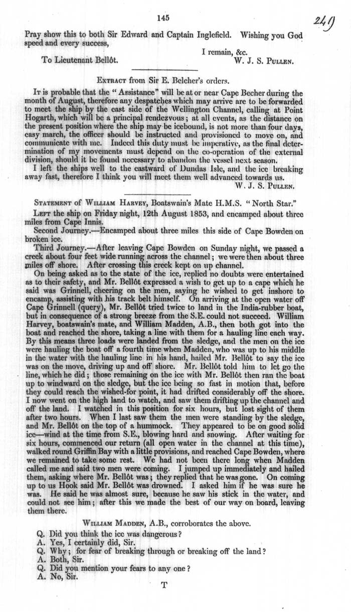 Arctic Blue Books: taylor 1854a, page 145