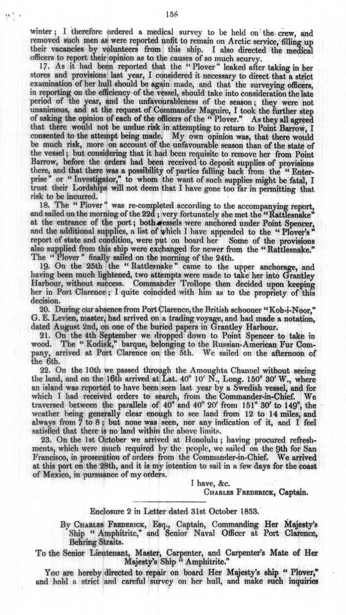 Arctic Blue Books: taylor 1854a, page 158