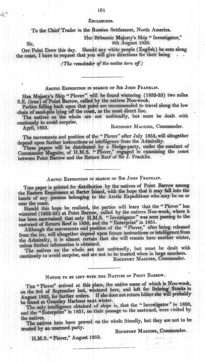 Arctic Blue Books: taylor 1854a, page 164