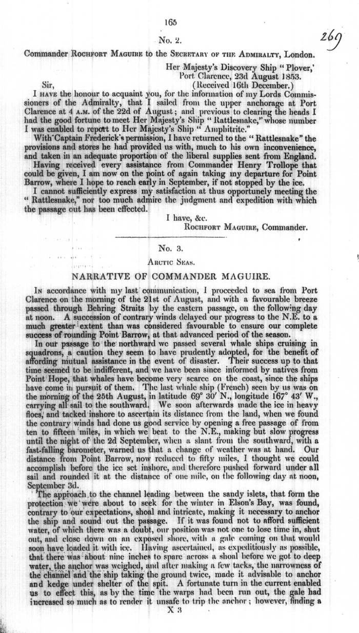 Arctic Blue Books: taylor 1854a, page 165