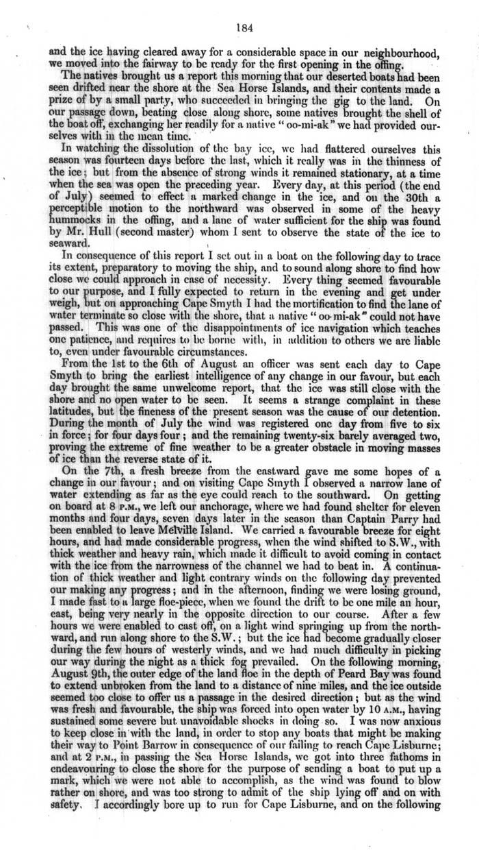 Arctic Blue Books: taylor 1854a, page 184