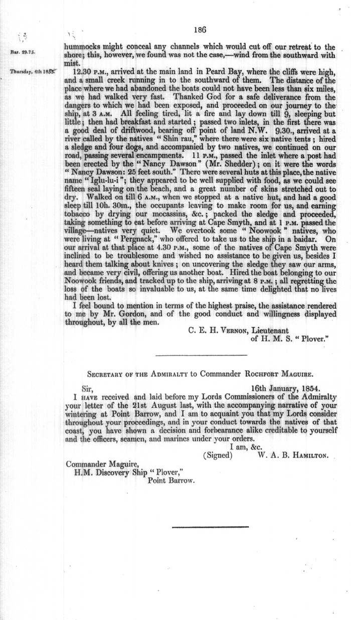 Arctic Blue Books: taylor 1854a, page 186