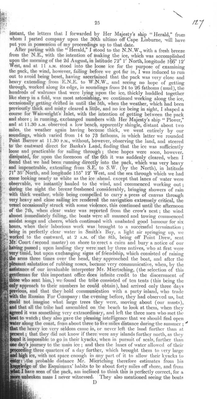 Arctic Blue Books: taylor 1854a, page 25