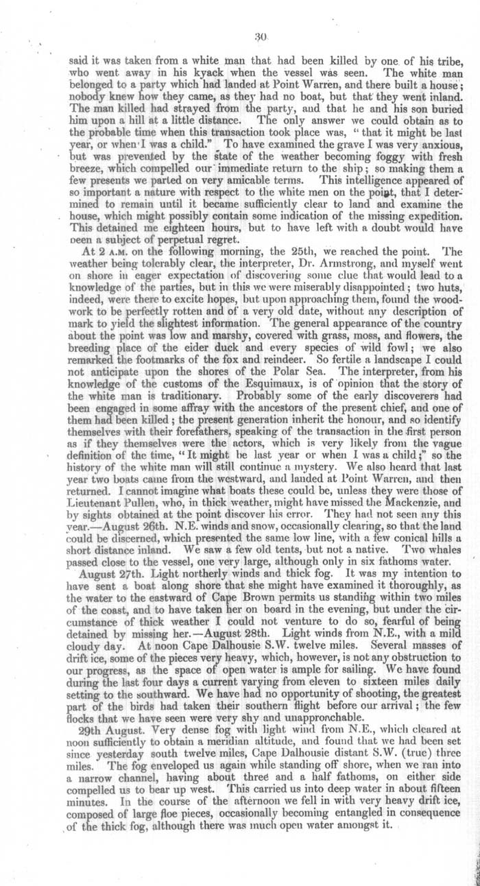 Arctic Blue Books: taylor 1854a, page 30