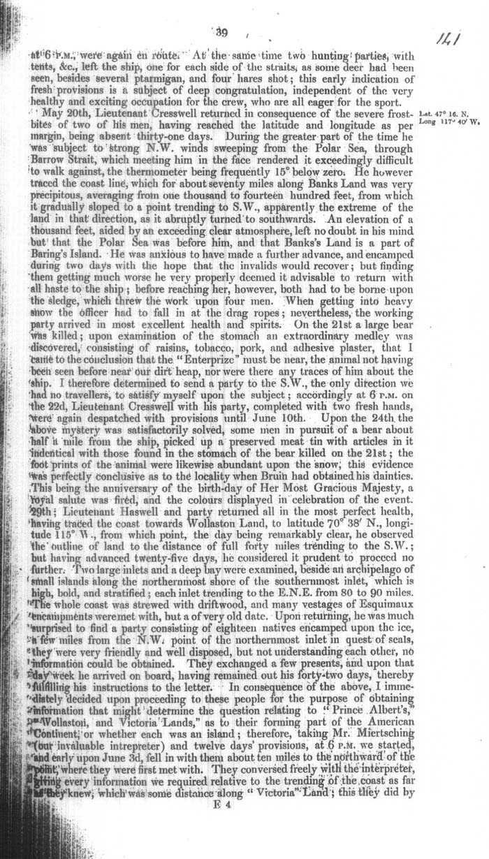 Arctic Blue Books: taylor 1854a, page 39