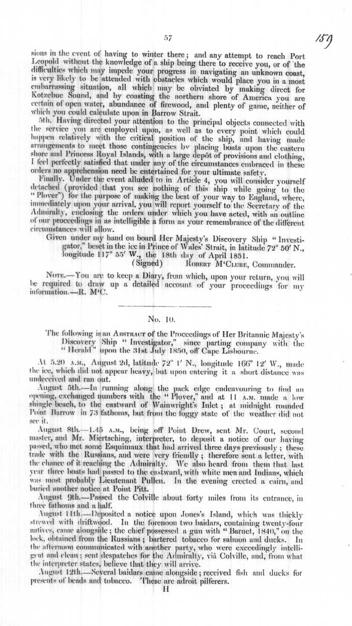 Arctic Blue Books: taylor 1854a, page 57