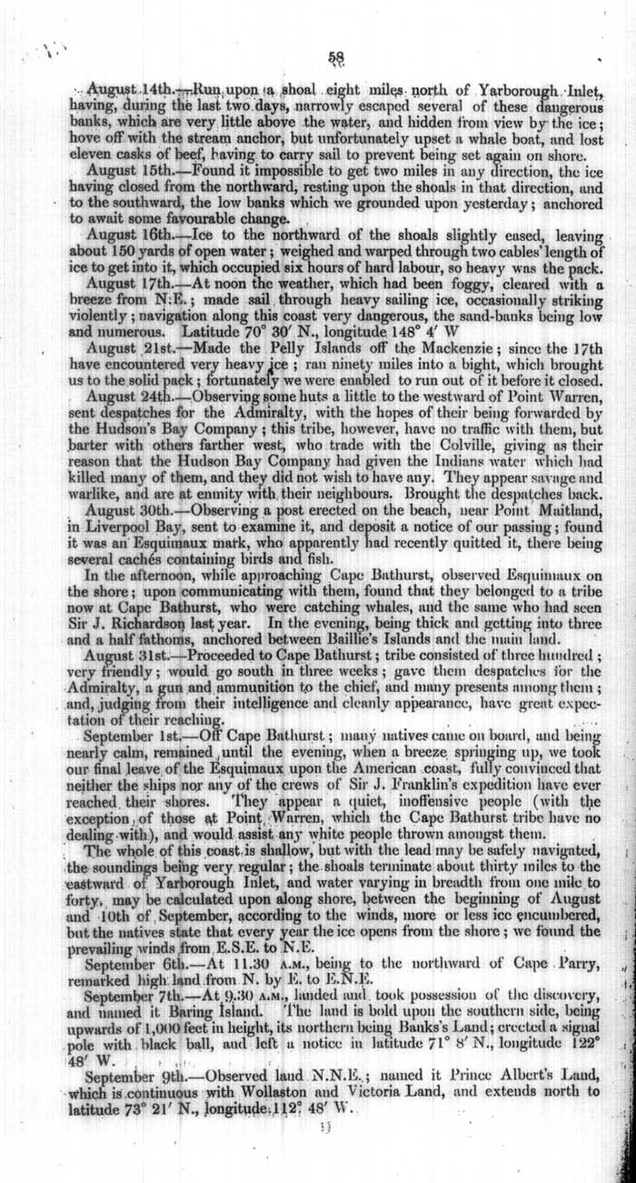 Arctic Blue Books: taylor 1854a, page 58
