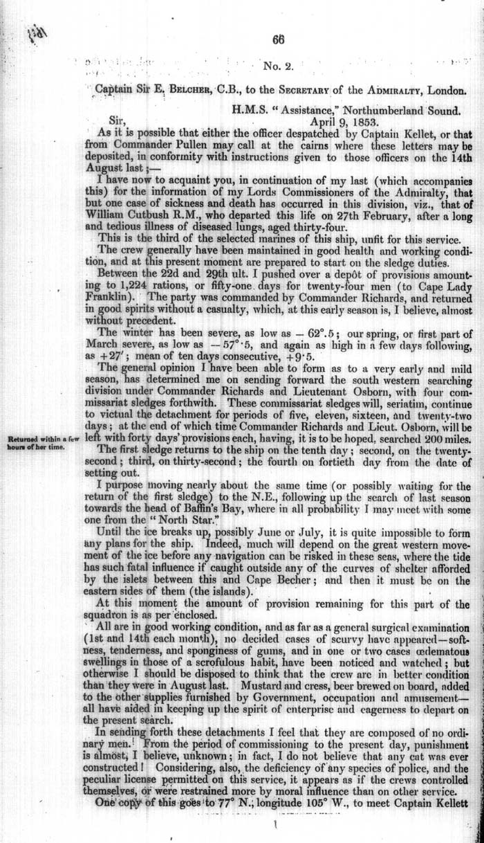 Arctic Blue Books: taylor 1854a, page 66
