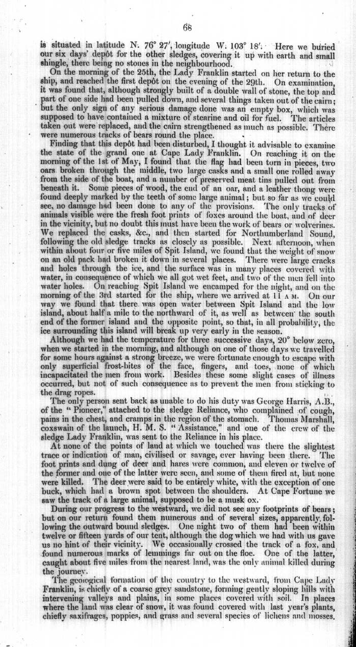 Arctic Blue Books: taylor 1854a, page 68