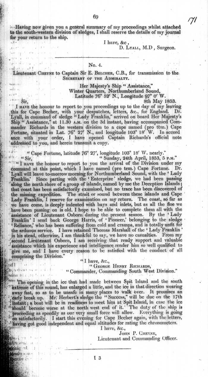 Arctic Blue Books: taylor 1854a, page 69