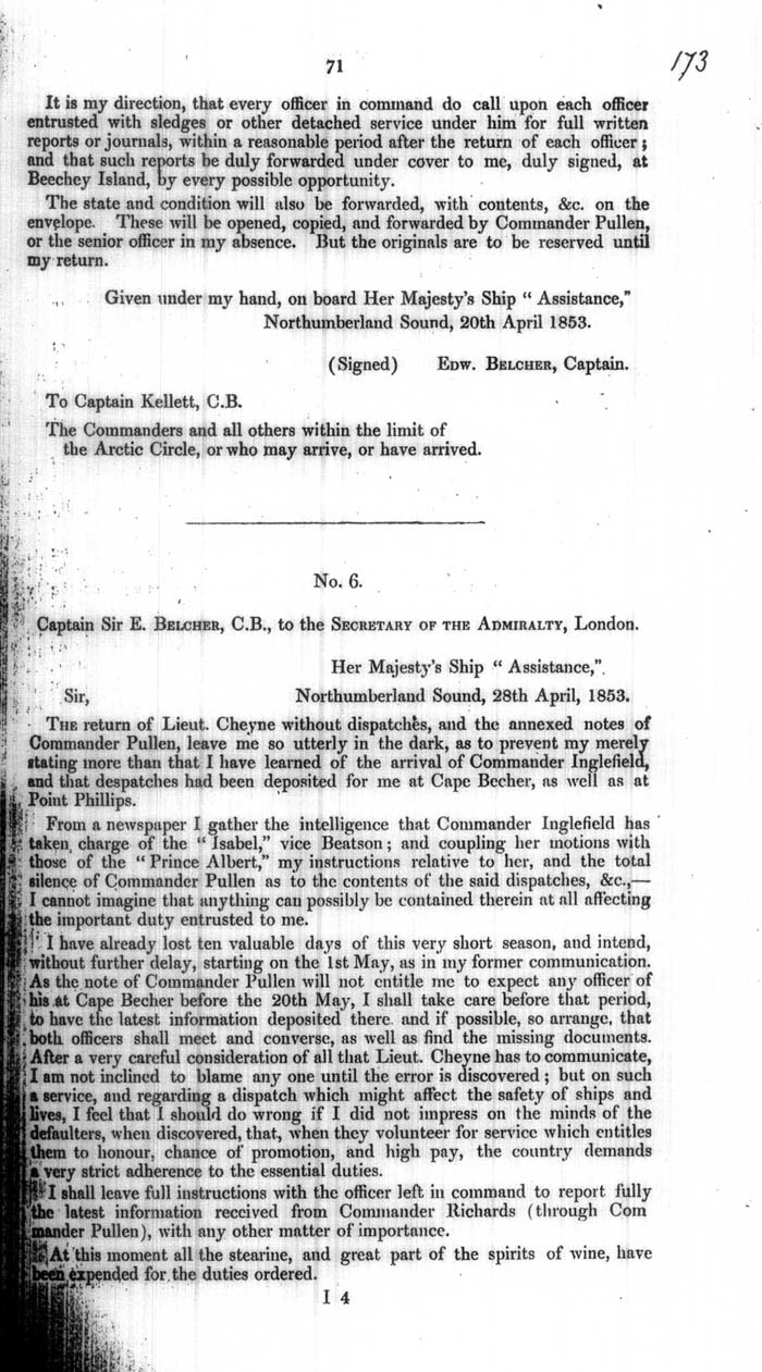 Arctic Blue Books: taylor 1854a, page 71