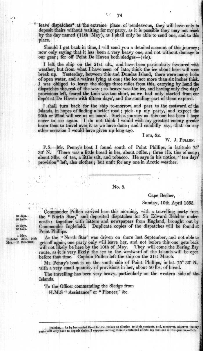 Arctic Blue Books: taylor 1854a, page 74