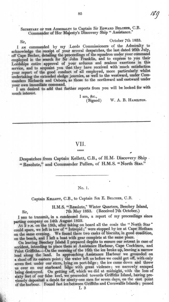 Arctic Blue Books: taylor 1854a, page 85