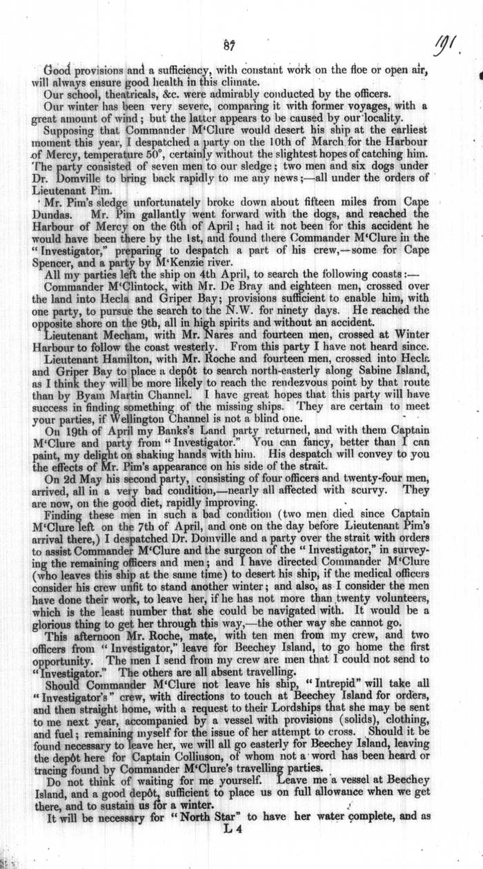 Arctic Blue Books: taylor 1854a, page 87