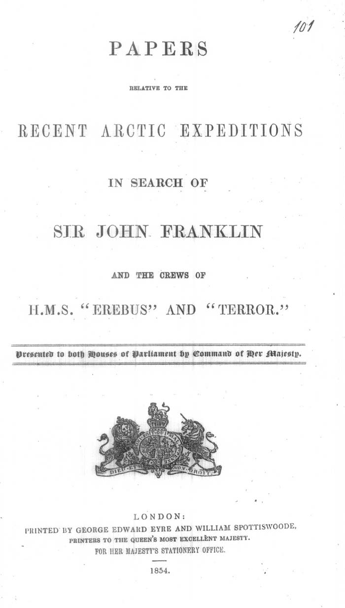 Arctic Blue Books: taylor 1854a, page vi