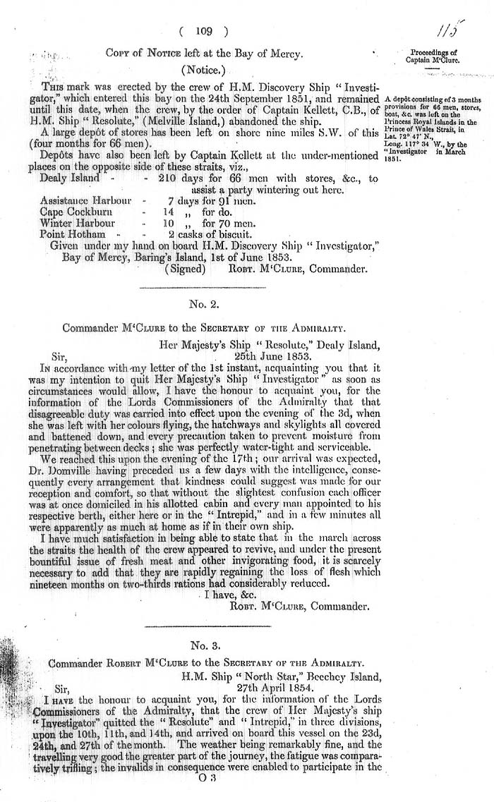 Arctic Blue Books: taylor 1855a, page 109