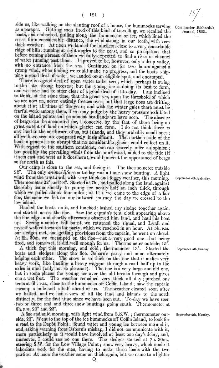 Arctic Blue Books: taylor 1855a, page 121